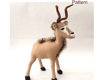 Felt Kudu PDF Sewing Pattern - kids play, kidsroom decor, sewing project, felt animal, kidsroomdecor, gift ideas, African animal, felt craft