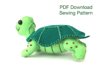 Felt Tortoise Sewing Pattern -  learning, Plushie Tortoise, Toy Tortoise, tutorial, Pattern, sewing tutorial, Tortoise, kidsroom decor