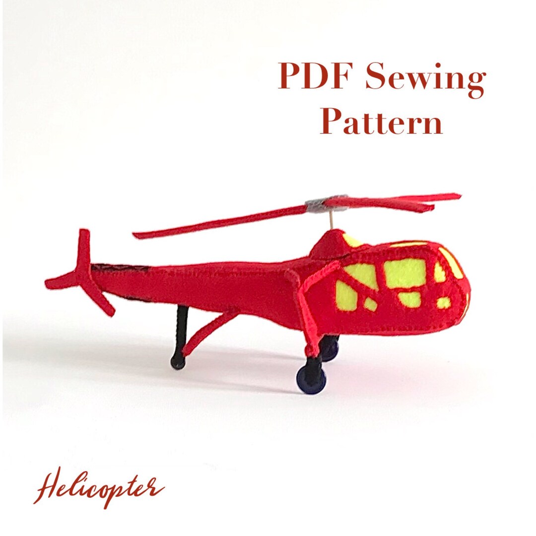Felt Helicopter PDF Sewing Pattern Desk Display, Desk Ornament