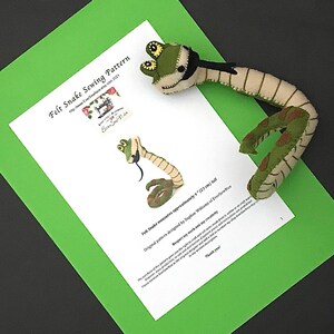 Felt Snake Sewing Pattern, PDF pattern, plushie, toy, decoration, disney, handmade, stuffed animal, reptile, display, kids room decor, cute image 8