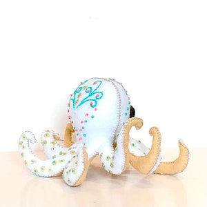 Felt Octopus PDF Sewing Pattern Felt cute plushie baby 3D Octopus, sewing tutorial, kidsroom decor, Stuffed embroidered toy, kids gift. image 3