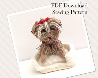 Yorkie Sewing Pattern - Plushie Yorkie, Felt Yorkie, sewing tutorial, Kidsroomdecor, Crafter project, Pet Gift