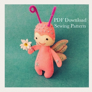 Felt Lady Bug sewing pattern, butterfly sewing pattern, felt butterfly, sewing pattern, sewing tutorial, kidsroomdecor, DIY, felt craft