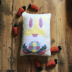 crochet pillow, easter pillow, crochet gnome, easter gnome, Easter Gnome Pillow Pattern, pdf file, easter crochet, spring crochet
