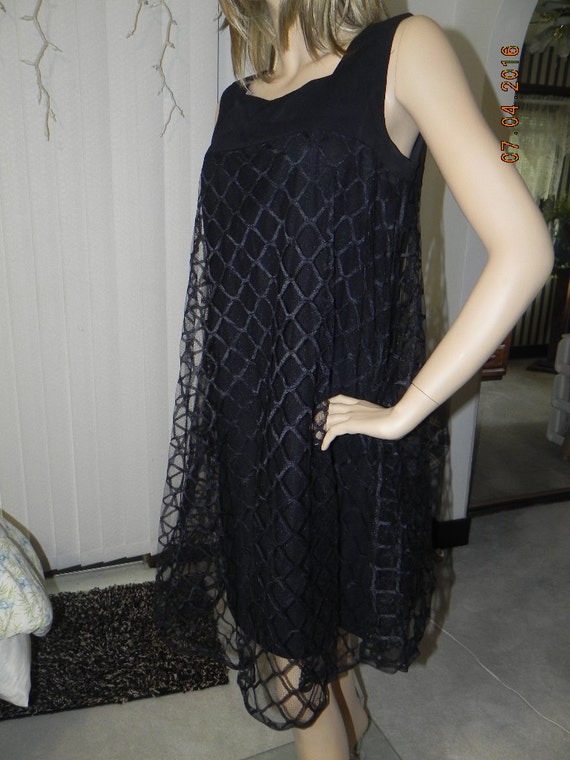 Vintage Dress Black Sleeveless Square neckline. B… - image 5