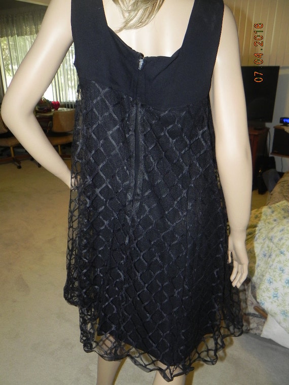 Vintage Dress Black Sleeveless Square neckline. B… - image 3