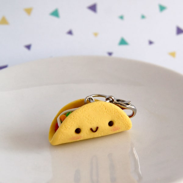 Cute mexican taco charm, kawaii clay food charms, cute fake food charm, mexican food charms, miniature food charms, cute food stitch marker