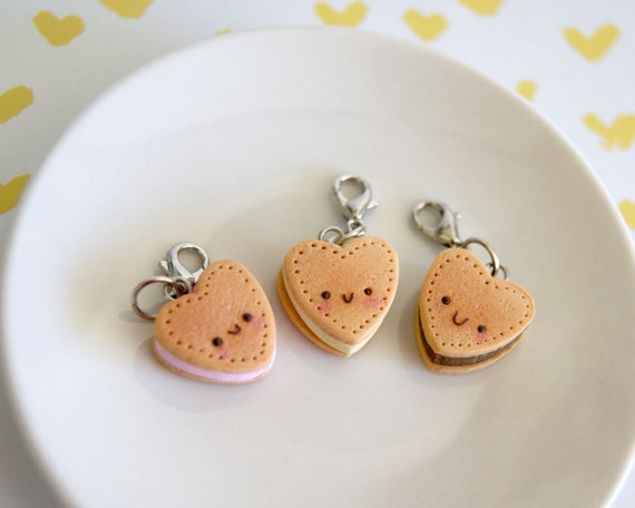 Kawaii Ice Cream Sandwich Charms: Polymer Clay Food Jewelry Set