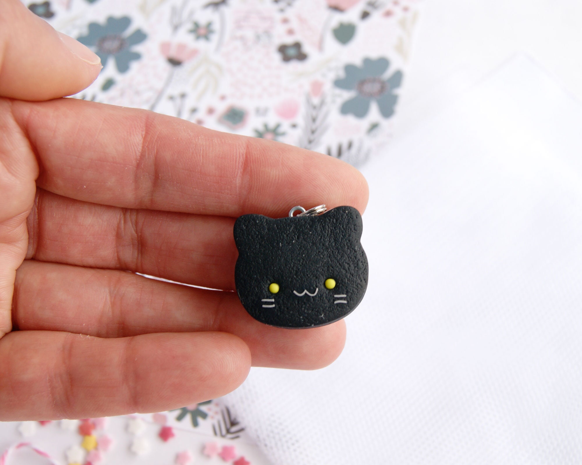 Cute Black Cat Charm, Kawaii Polymer Clay Cat Charm, Black Cat Gift,  Miniature Clay Cat, Kawaii Pet Charm, Cat Lover Gift, Personalized Cat -   Hong Kong