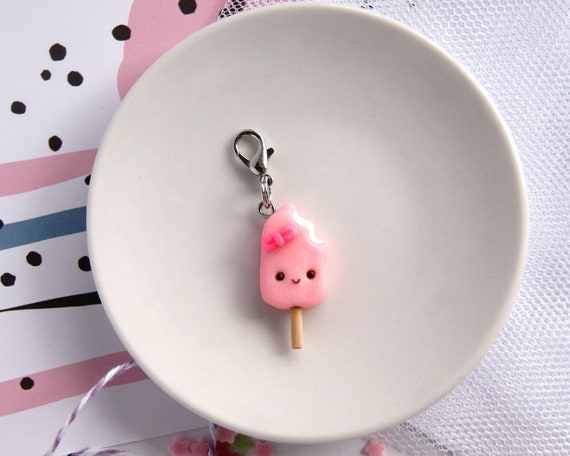 Cute Little Pig Ice Cream Charm, Polymer Clay Kawaii Charms, Cute Animals  Charms, Animal Stitch Marker, Tiny Cute Clay Charms, Food Charms 