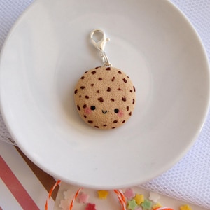 Colgantes galleta de chocolate kawaii, colgante comida miniatura kawaii, par galletas de arcilla kawaii, colgante galleta arcilla