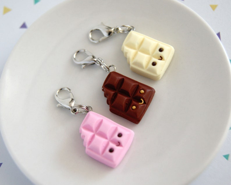 Cute Chocolate Bars Charms Kawaii Polymer Clay Chocolate Etsy