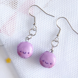 Kawaii macarons earrings, cute polymer clay food earrings, miniature food jewelry, polymer clay food jewelry, funny earrings, cute macarons