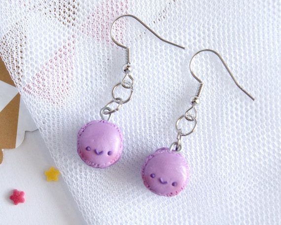 Kawaii Fun Polymer Clay Earrings Kawaii Macarons Earrings, Cute