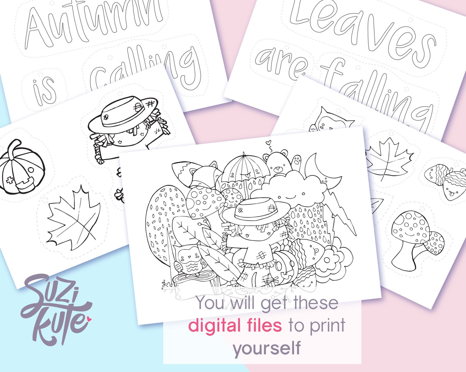 Cute Printable Coloring Page Kawaii Coloring Sheet Kawaii - Etsy