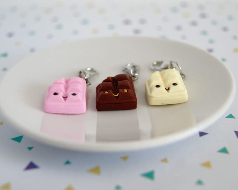 Cute Chocolate Bars Charms Kawaii Polymer Clay Chocolate Etsy