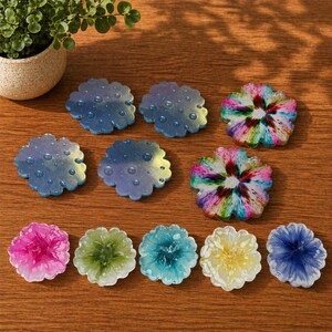 Posavasos de resina epoxi, inspirados en nubes, juego de posavasos para bebidas