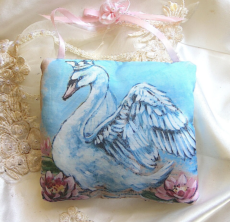 Swan King Lavender Sachet Pillow Baby Shower Wedding Favor