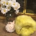 Lemon Meringue Angora / Alpaca / Polwarth Sparkly Batt 2.2oz