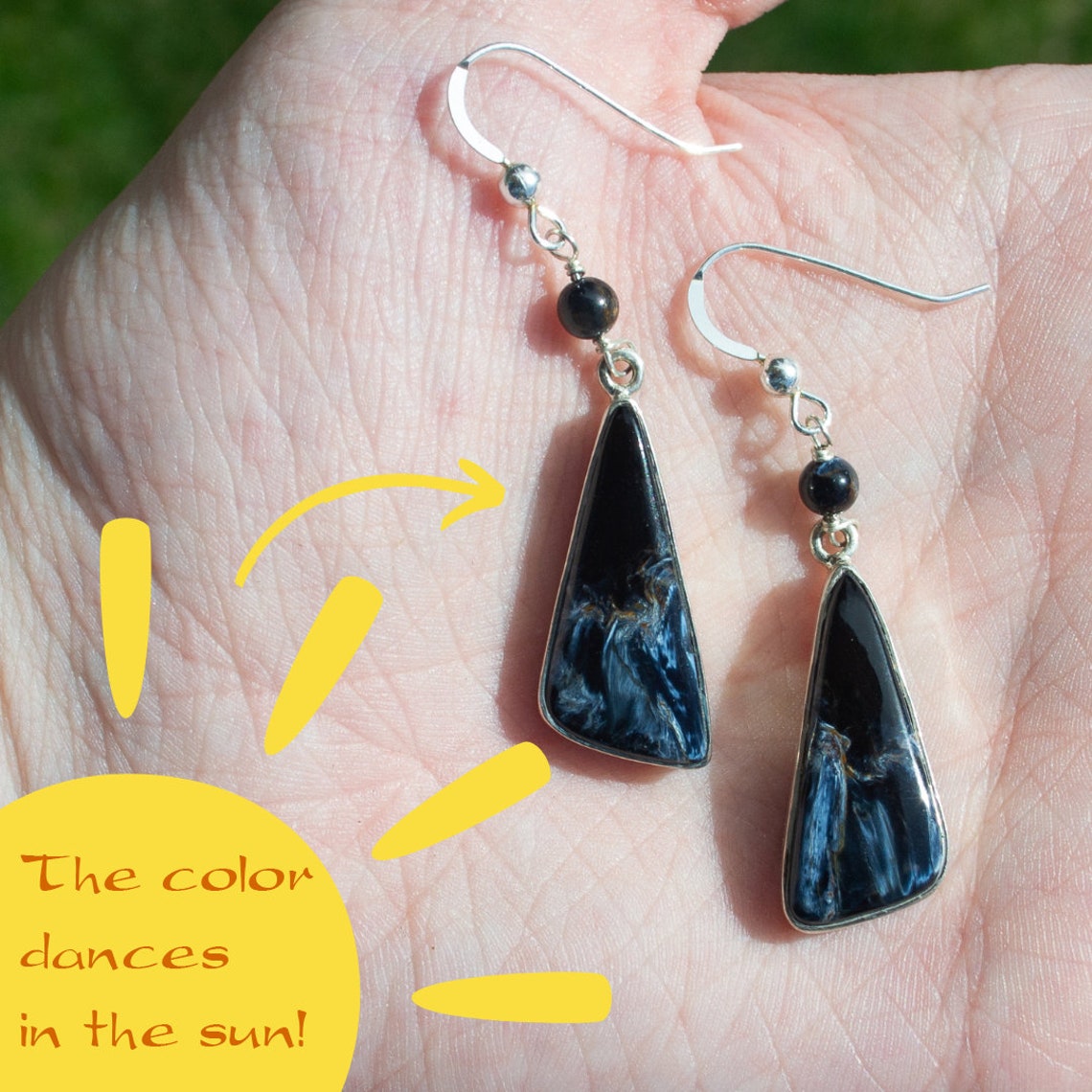 •PIETERSITE - SOFT TRIANGLES• silver dangle earrings