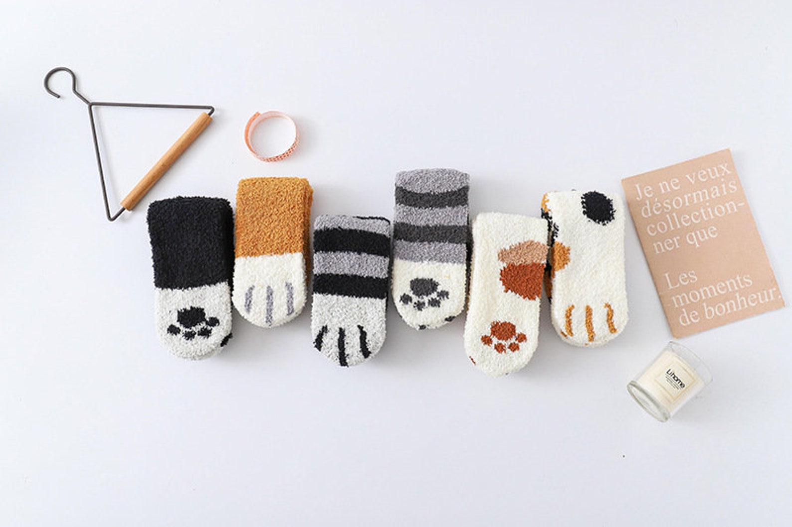 6 Pairs Cute Cat Socks Super Soft Winter Warm Fluffy Socks | Etsy