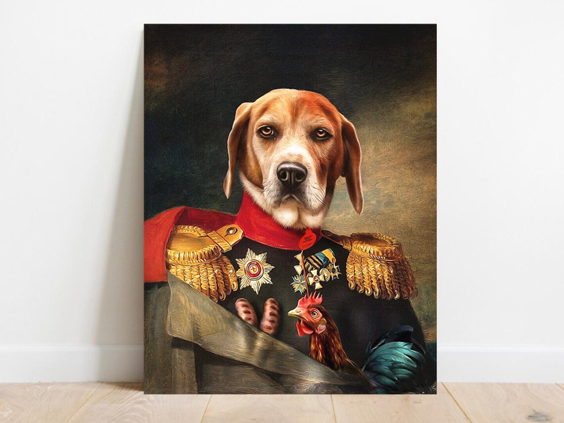 Custom Pet Portrait Crown And Paw Portrait Royal Pet Etsy