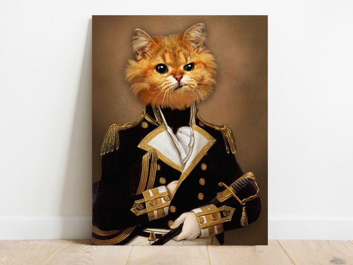 Custom Pet Portrait Crown And Paw Portrait Royal Pet Etsy