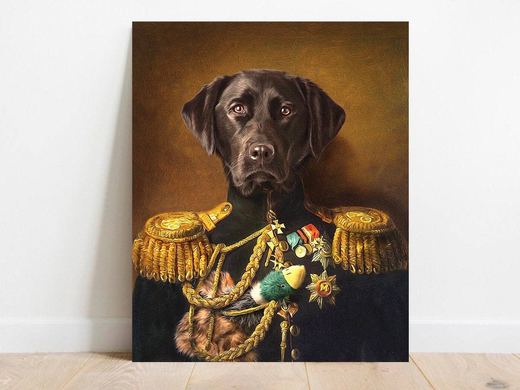Custom Pet Portrait Crown And Paw Portrait Royal Pet Etsy