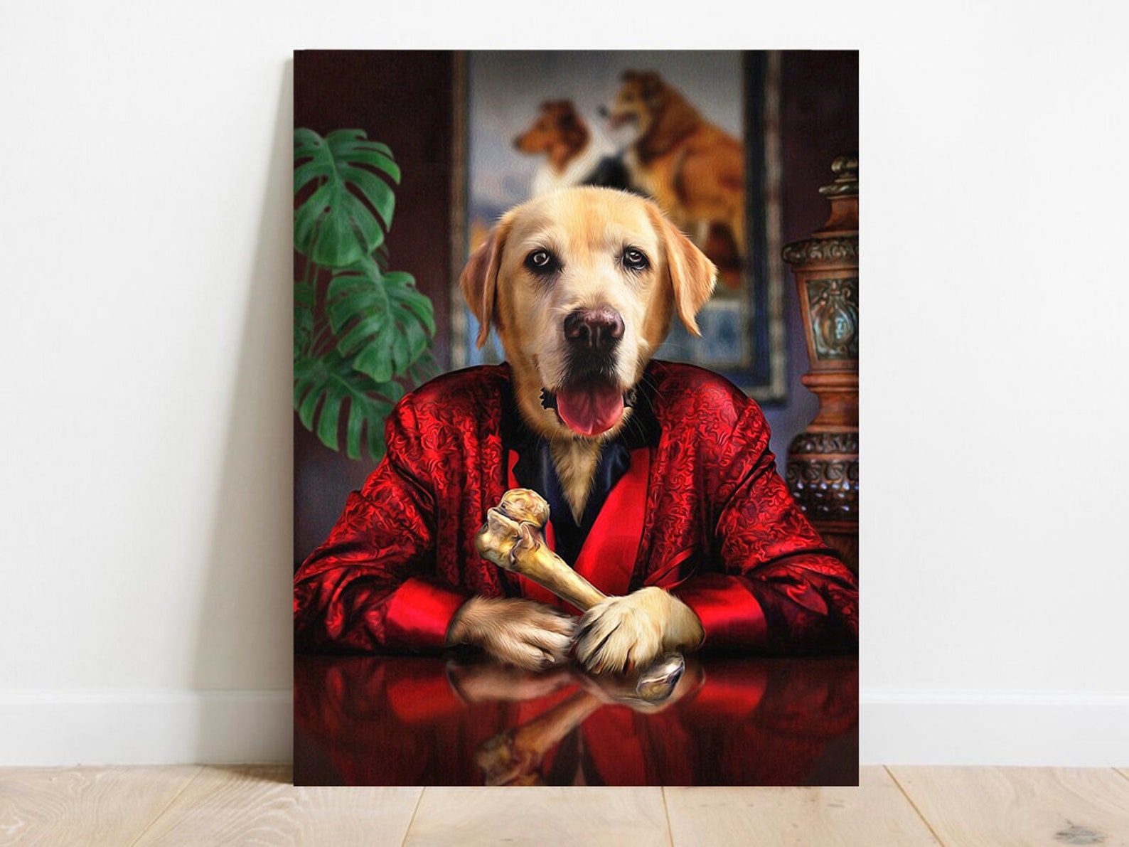 Custom Pet Portrait Crown And Paw Portrait Royal Pet Etsy