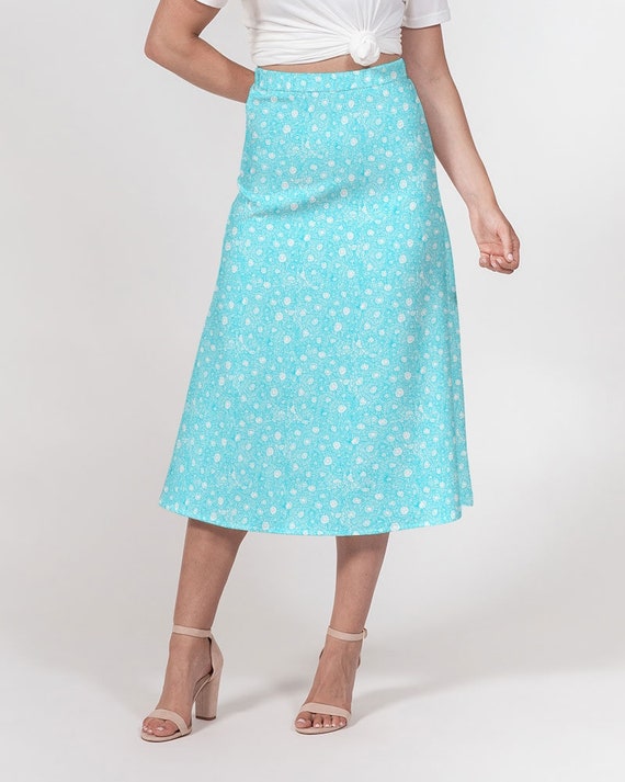 Women's A-Line Midi Skirt - Petoskey Beach Blue