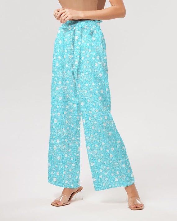 Women's High-Rise Wide Leg Pants - Petoskey Beach Blue