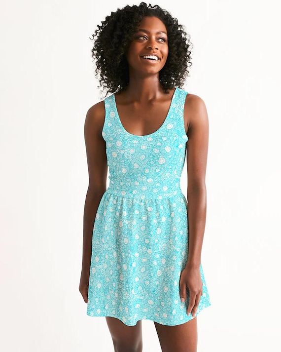 Women's Skater Dress - Petoskey Beach Blue