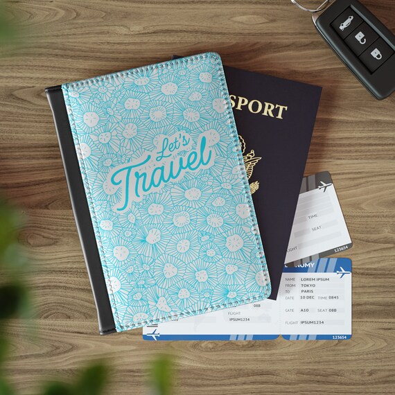 Let's Travel Beach Blue Passport Cover