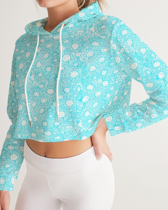 Women's Cropped Hoodie - Petoskey Beach Blue