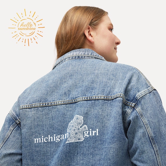 Women's Denim Jacket - Petoskey Michigan Girl