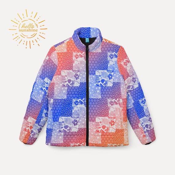 Womens Puffer Jacket - Groovy Gradation