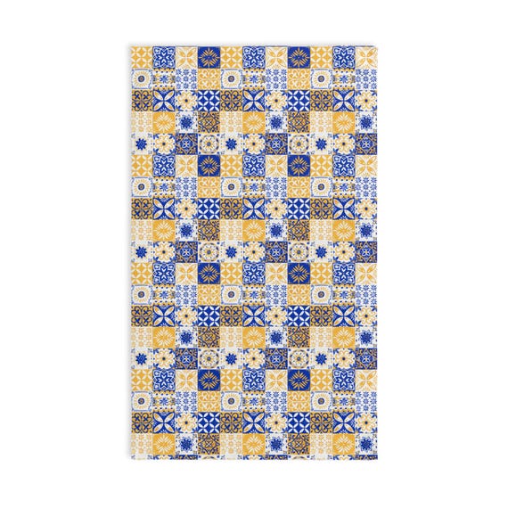 Hand Towel - Blue and Gold Trendy Towel