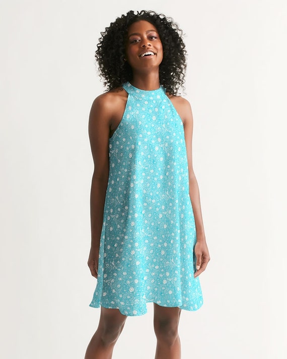 Women's Halter Dress - Petoskey Beach Blue