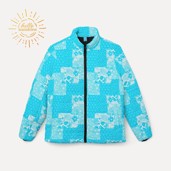 Womens Puffer Jacket - Blue Bliss
