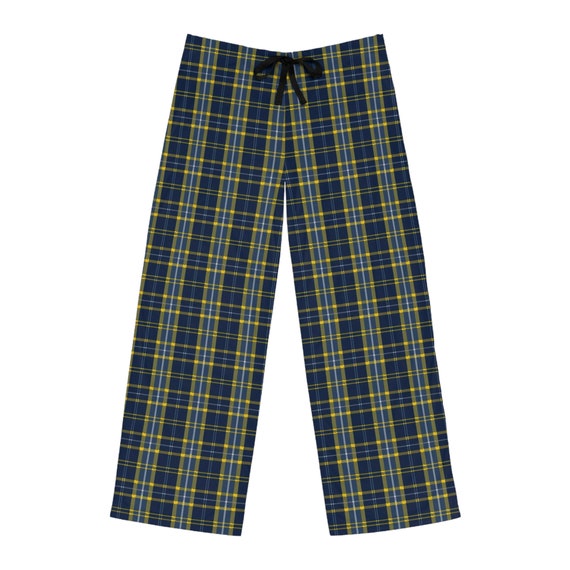 Men's Pajama Pants - Blue and Gold Spirit Plaid