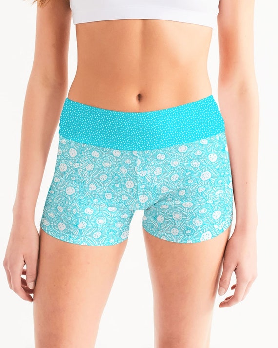 Women's Mid-Rise Yoga Shorts - Petoskey Beach Blue