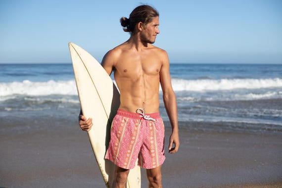 Men's Sporty Swim Trunks - Electric Boho Tribal