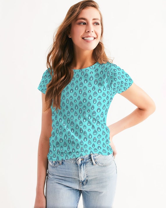 Womens - All-Over Print Tee - Let It Rain Drops
