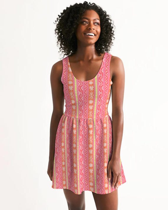 Women's Skater Dress - Electric Boho Tribal