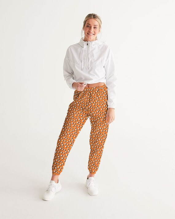 Spirited Orange and Blue Polka Dots - Women's Exercise/Track Pants
