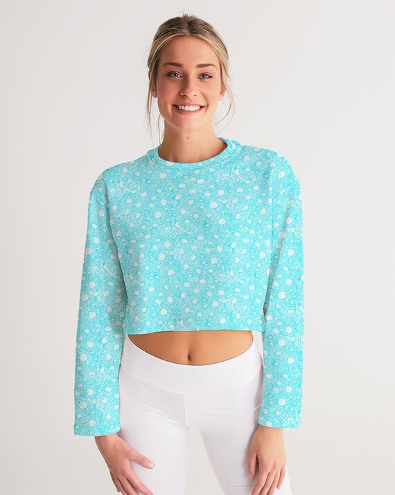 Women's Cropped Sweatshirt - Petoskey Beach Blue
