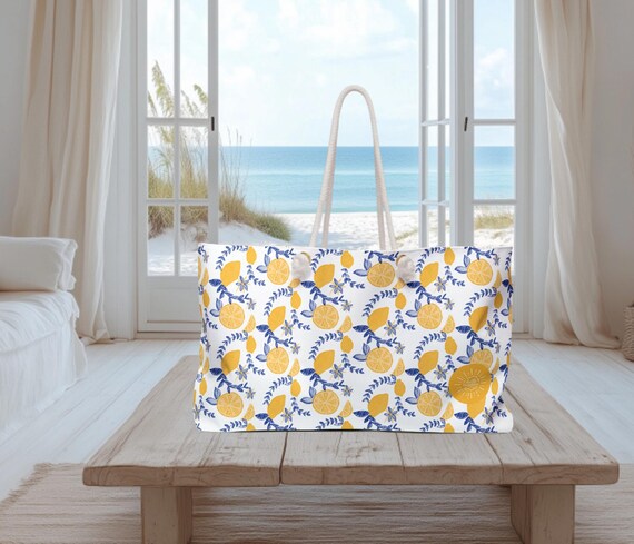 Summer Beach Bag - Lemon and Vines