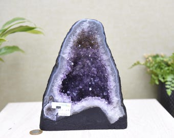 D112 Natural Amethyst Druzy Cluster Geode, Purple Crystal Display Specimen (23x16x7cm)5.15kg