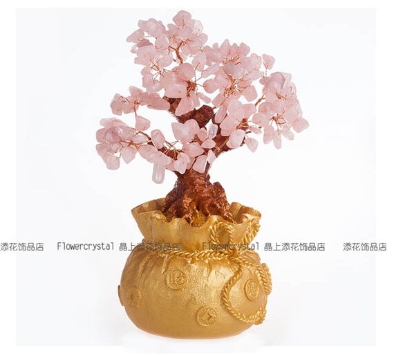 natrual crystal tree pink quartz tree home decor mineral crystal floral arrangement crystal detritus add fortune
