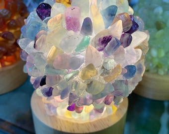 Smoky Quartz Crystal Obelisk Tower LED Night Light with Light Sensor - Smoky Quartz Wand/Geodes//Crystals//Minerals